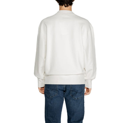 Calvin Klein Jeans White Recycled Cotton Sweatshirt Calvin Klein Jeans