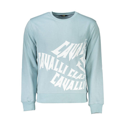 Cavalli Class Azzurro Cotton Men Sweatshirt