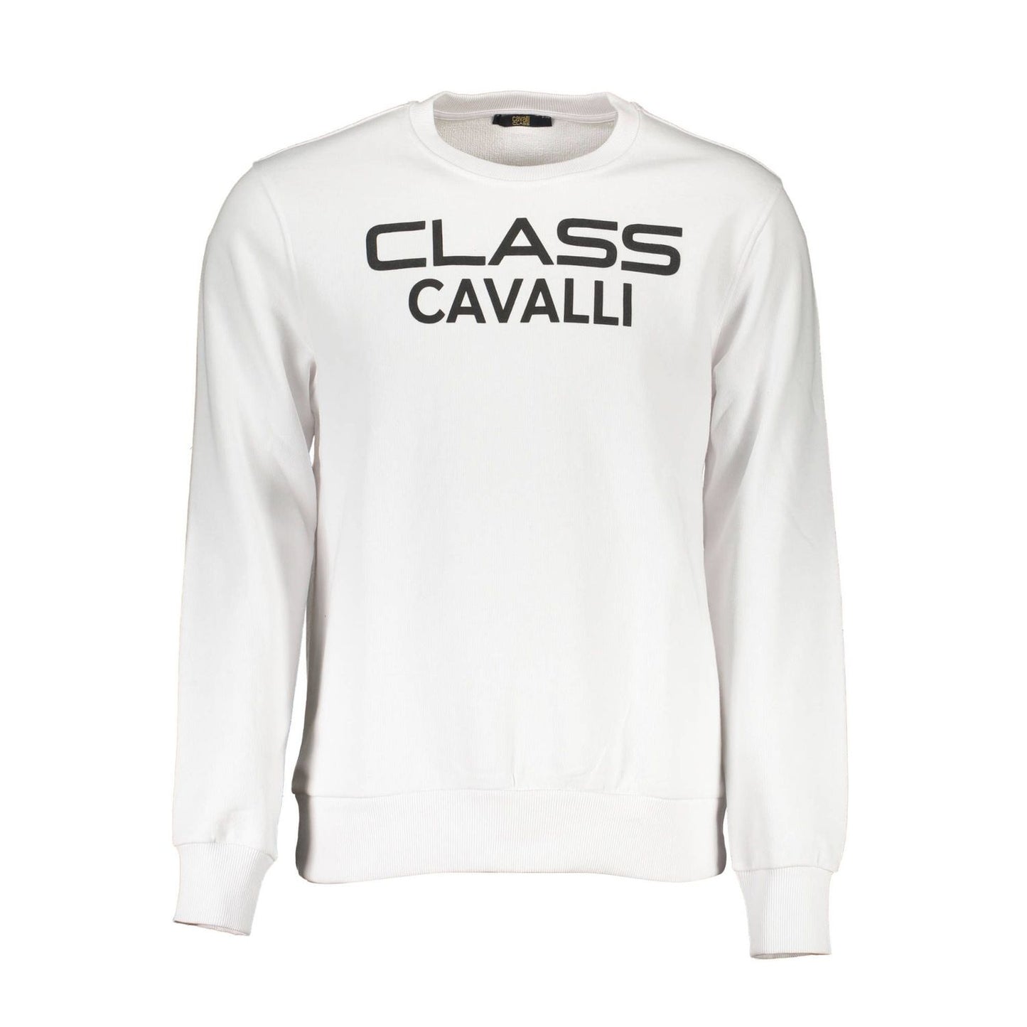 Cavalli Class Bianco Cotton Men Sweatshirt