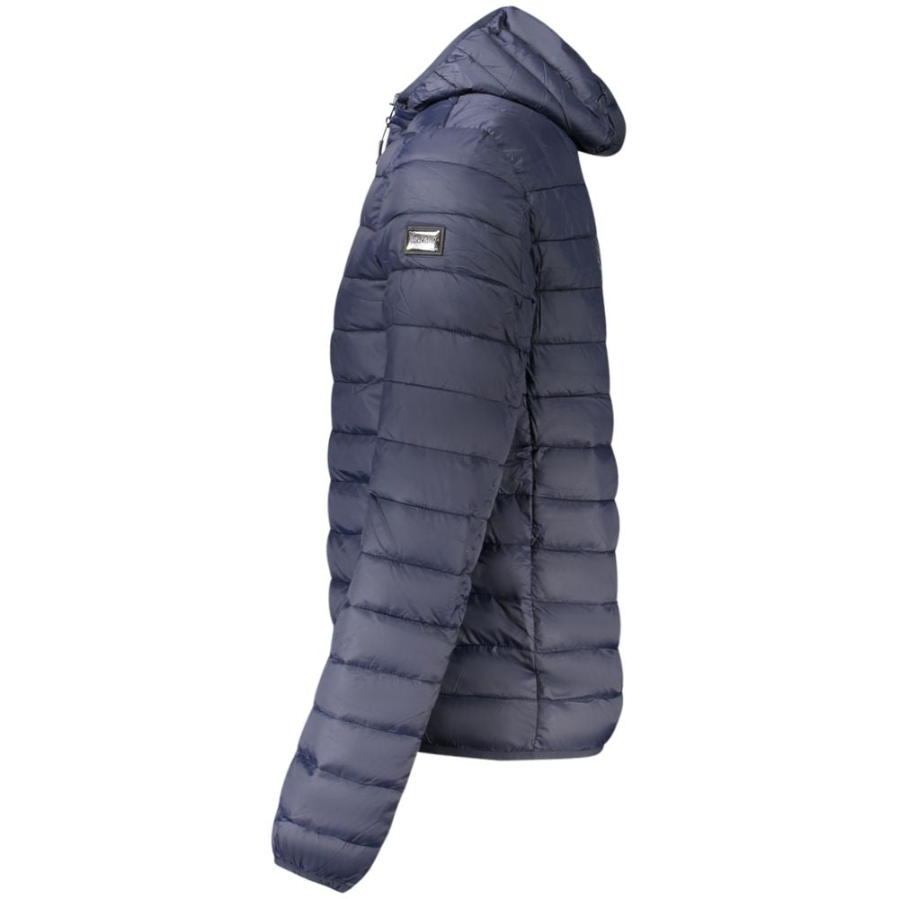 Cavalli Class Blu Polyester Men Jacket 1728,67403481248,Blue,Cavalli Class,Clothing,Jackets & Coats - Clothing,L,M,Men,New with tags,S,Shell Jackets - Jackets & Coats - Clothing,XL,XXL