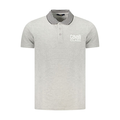 Cavalli Class Grigio Cotton Men Polo