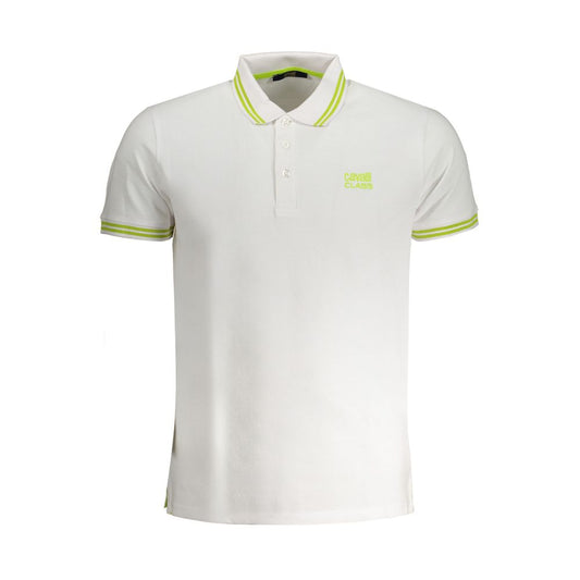Cavalli Class White Cotton Men Polo Shirt Cavalli Class