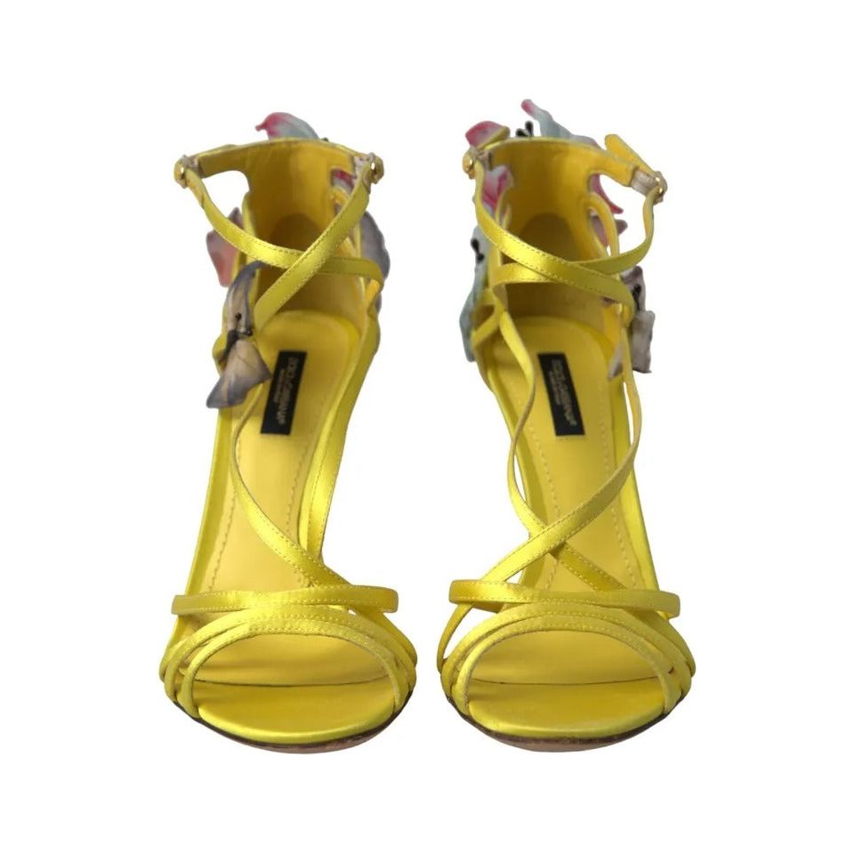 Yellow Butterfly Applique Sandals Shoes