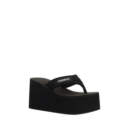 Coperni Black Polyester Platform Sandals1728,72470364320,Black,Coperni,EU36/US6,EU38/US8,EU39/US9,New with tags,Platforms - Sandals - Shoes,Sandals - Shoes,Shoes,Women