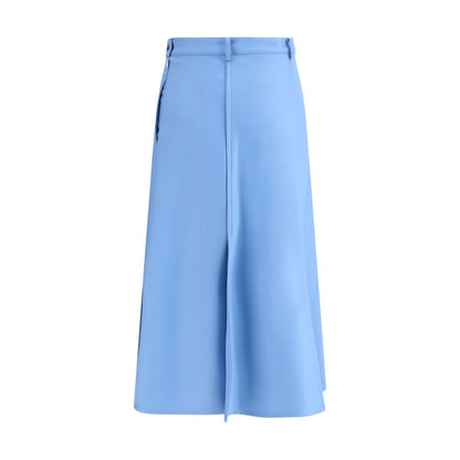 Crida Milano Light Blue Wool Midi Skirt