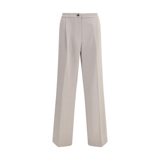 Cruna Beige Polyester Casual Pants Cruna