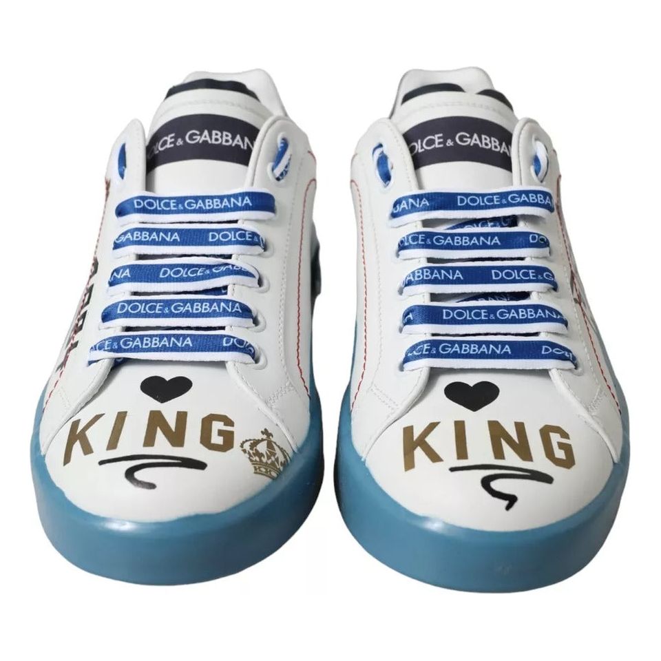 Blue White Printed Portofino Melt Sneakers Shoes