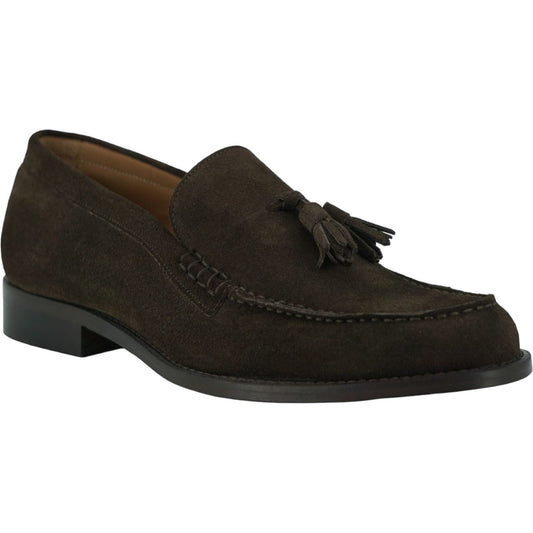Saxone of Scotland | Elegant Brown Calf Leather Men's Loafers| McRichard Designer Brands   