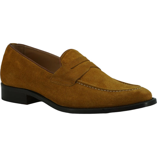 Saxone of Scotland | Elegant Tan Calfskin Loafers for Men| McRichard Designer Brands   