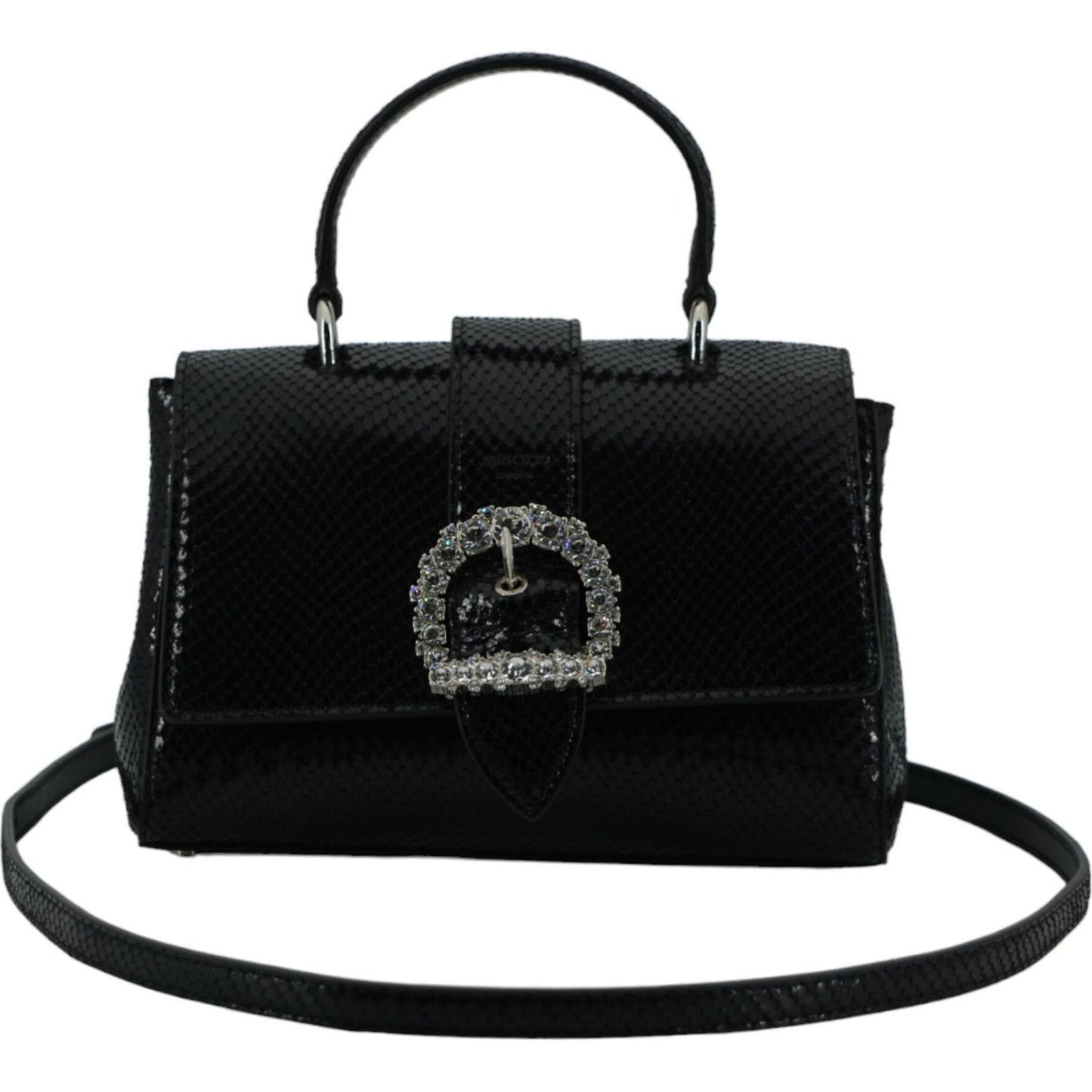 Jimmy Choo Black Leather Top Handle Shoulder Bag black-leather-top-handle-shoulder-bag
