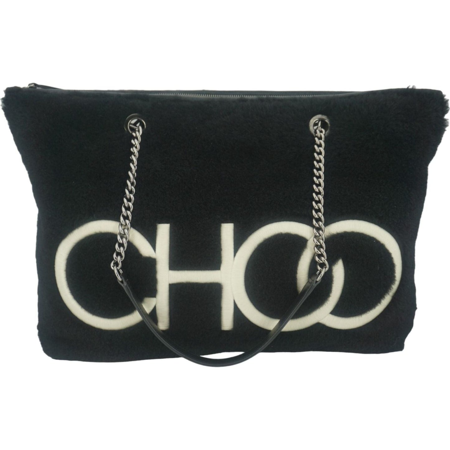 Jimmy Choo Black Leather and fabric Tote Shoulder Bag black-leather-and-fabric-tote-shoulder-bag