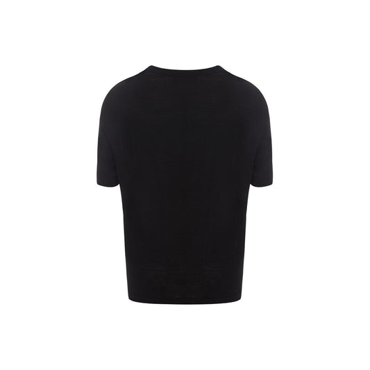 Dolce & Gabbana | Elegant Black Wool T-Shirt - Chic Women's Top| McRichard Designer Brands   