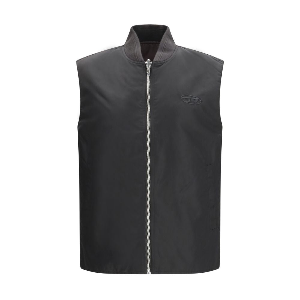 Diesel Brown Polyamide Sleveless Jacket 1728,72470364320,Brown,Clothing,Diesel,IT46 | S,IT48 | M,IT50 | L,Jackets & Coats - Clothing,Men,New with tags,Sleveless Jacket - Jackets & Coats - Clothing