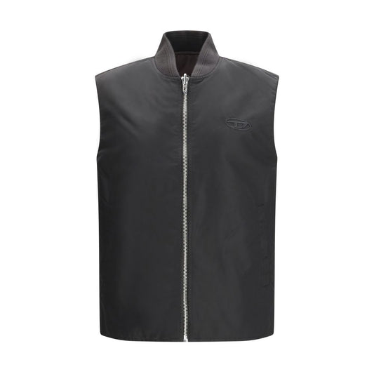 Diesel Brown Polyamide Sleveless Jacket 1728,72470364320,Brown,Clothing,Diesel,IT46 | S,IT48 | M,IT50 | L,Jackets & Coats - Clothing,Men,New with tags,Sleveless Jacket - Jackets & Coats - Clothing