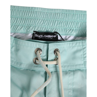 Dolce & Gabbana Aqua Blue Polyester Beachwear Men Shorts Swimwear Dolce & Gabbana