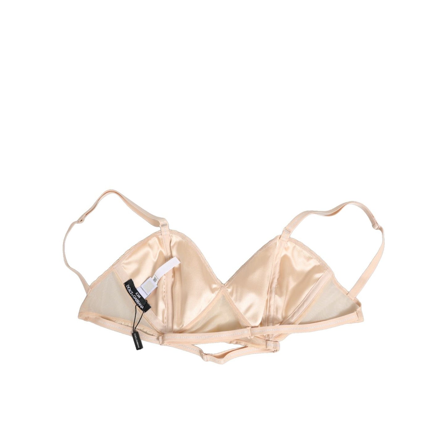 Dolce & Gabbana Beige Nylon Triangle Soft Cup Brassiere Underwear