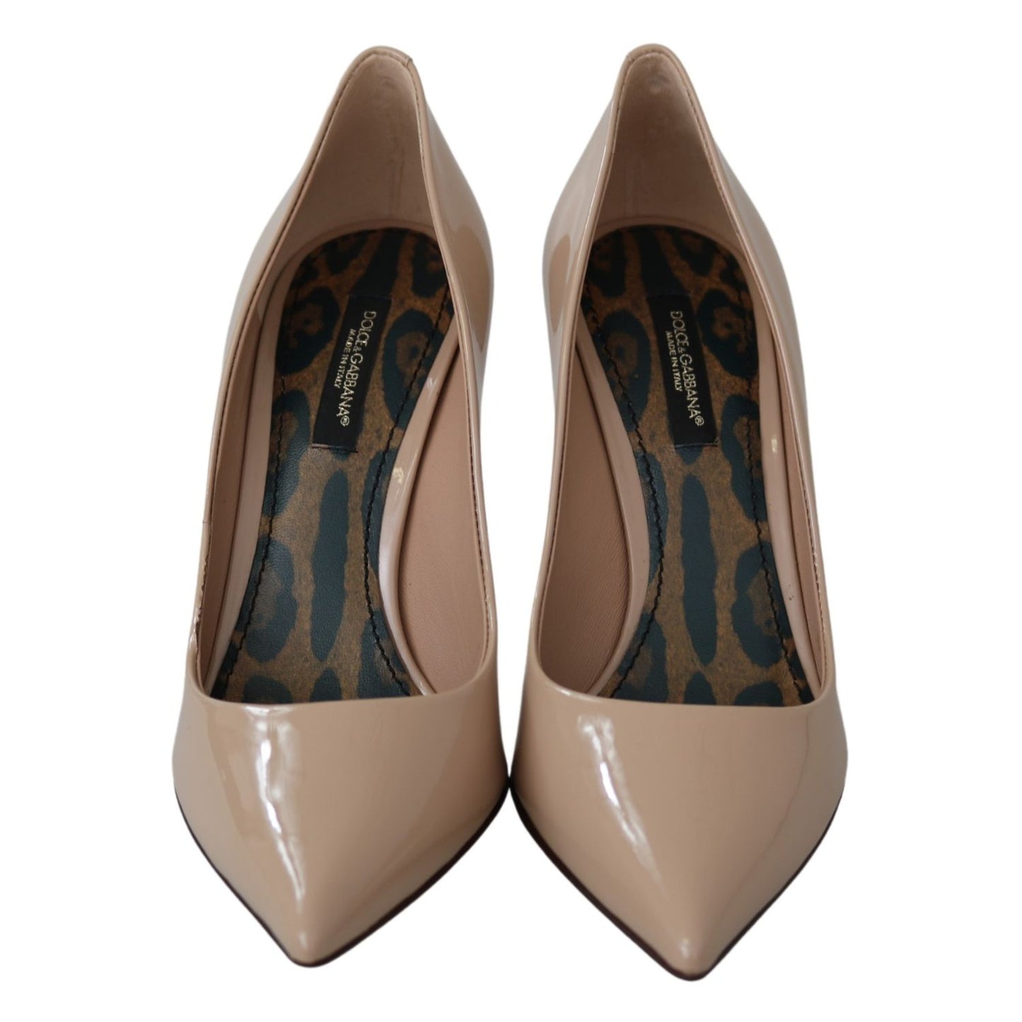 Dolce & Gabbana Beige Patent Leather Stiletto Heel Pumps Dolce & Gabbana