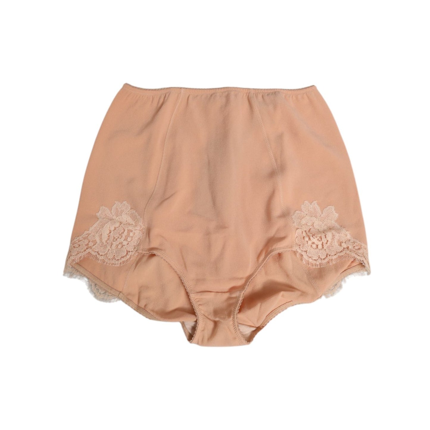 Dolce & Gabbana Beige Silk Stretch High Waist Girdle Underwear