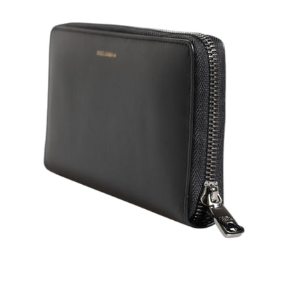 Dolce & Gabbana Black Blue Exotic Leather Embossed Continental Wallet Dolce & Gabbana