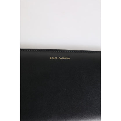 Dolce & Gabbana Black Blue Exotic Leather Embossed Continental Wallet Dolce & Gabbana