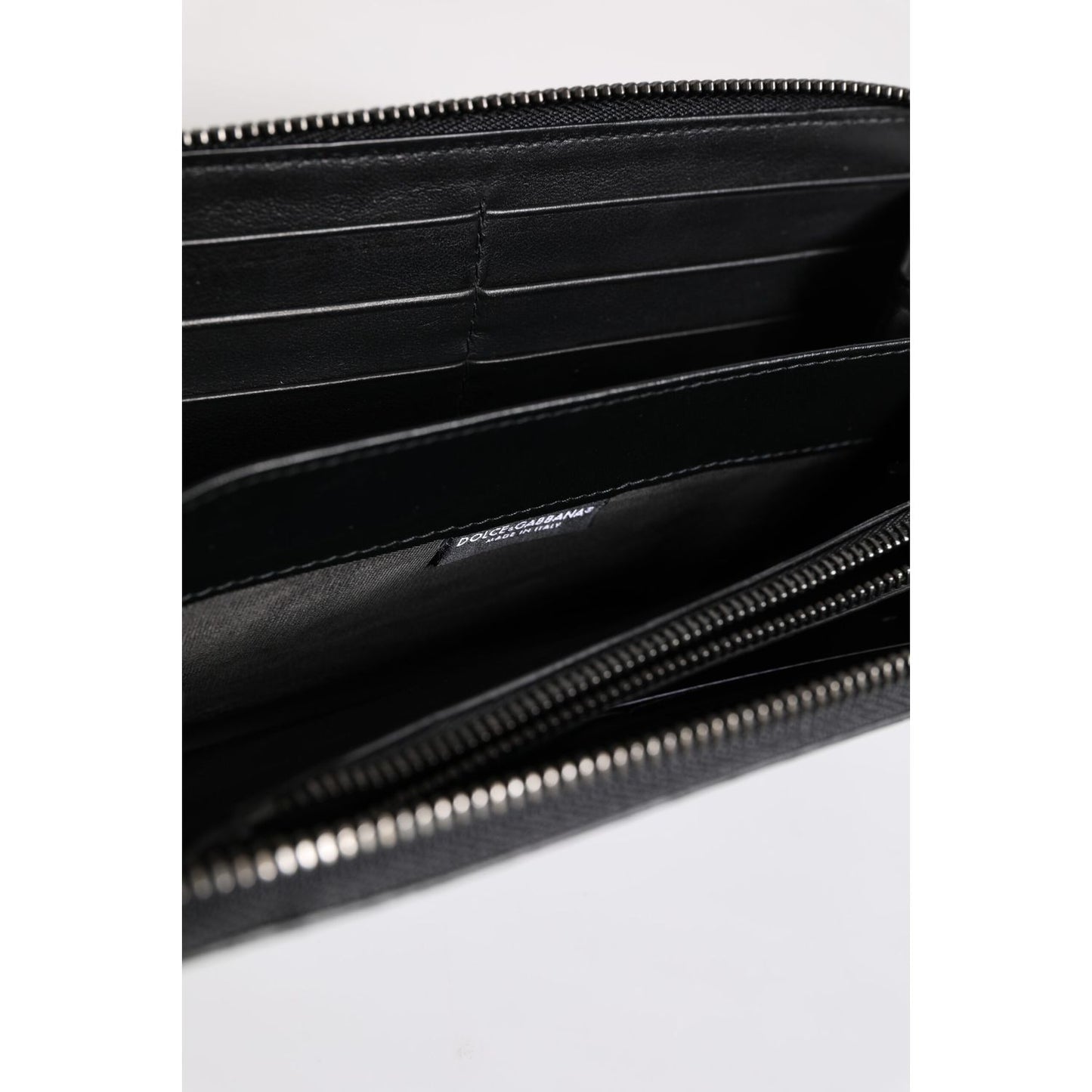 Dolce & Gabbana Black Blue Exotic Leather Embossed Continental Wallet Dolce & Gabbana