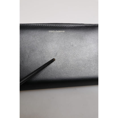 Dolce & Gabbana Black Blue Exotic Leather Embossed Continental Wallet Dolce & Gabbana