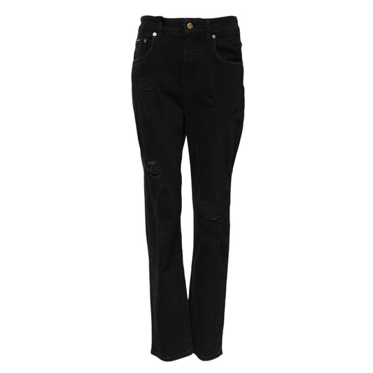 Dolce & Gabbana Black Boyfriend Cotton Flared Denim Jeans Dolce & Gabbana