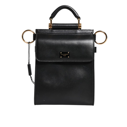 Dolce & Gabbana Black Calfskin Leather Logo Plaque Mini Bag Dolce & Gabbana
