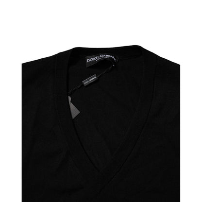 Dolce & Gabbana Black Camouflage V-neck Pullover Sweater Dolce & Gabbana