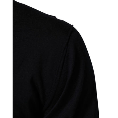 Dolce & Gabbana Black Cashmere Knit V-Neck Pullover Sweater
