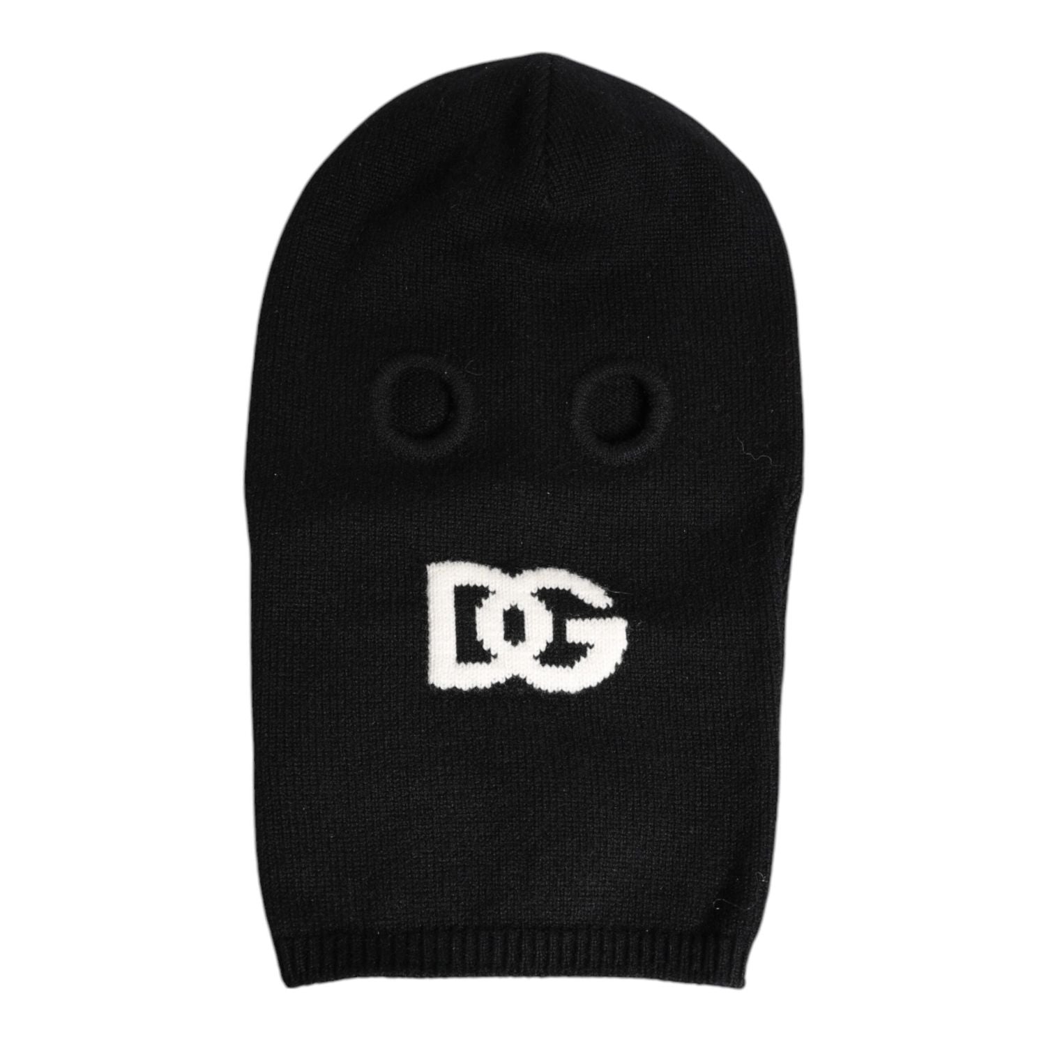 Dolce & Gabbana Black Cashmere Knitted Ski Mask Balaclava Hat