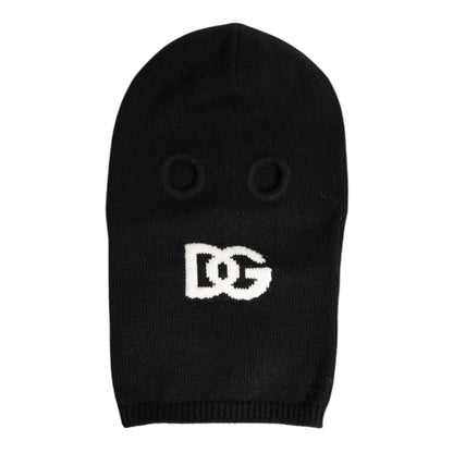 Dolce & Gabbana Black Cashmere Knitted Ski Mask Balaclava Hat