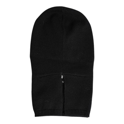 Dolce & Gabbana Black Cashmere Knitted Ski Mask Balaclava Hat