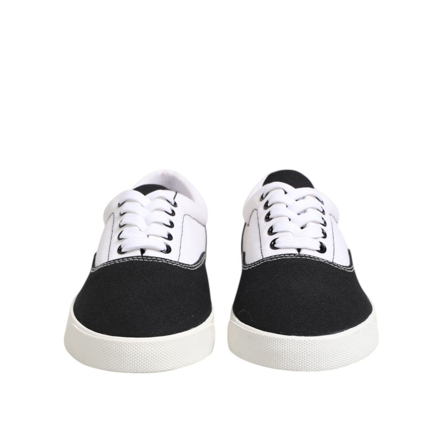 Dolce & Gabbana Black Cotton Canvas Lace Up Men Sneakers Shoes Dolce & Gabbana