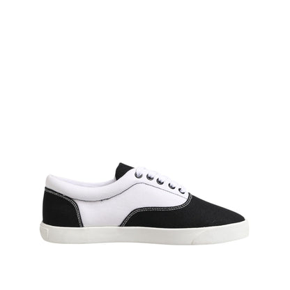 Dolce & Gabbana Black Cotton Canvas Lace Up Men Sneakers Shoes Dolce & Gabbana