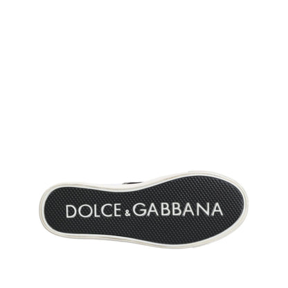 Dolce & Gabbana Black Cotton Canvas Lace Up Men Sneakers Shoes Dolce & Gabbana