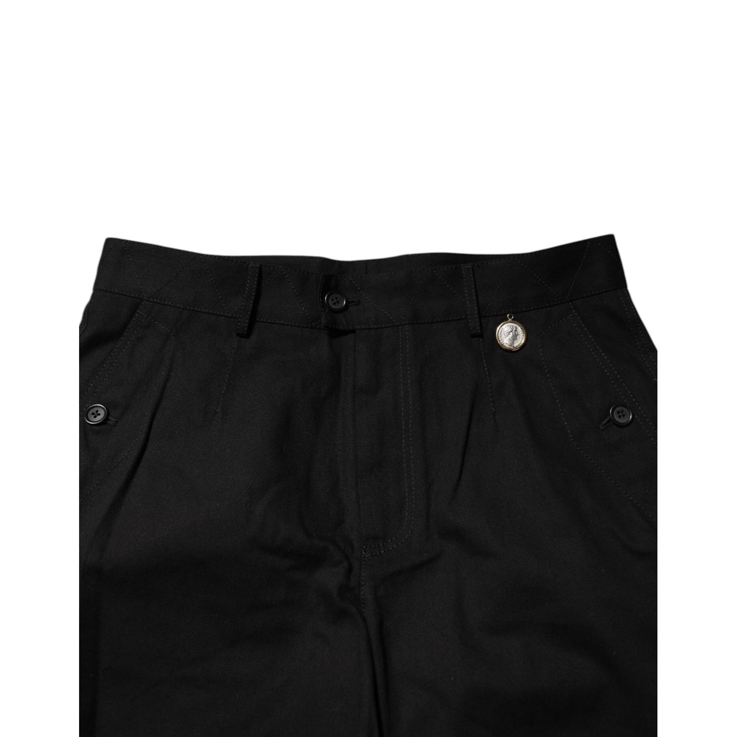 Dolce & Gabbana Black Cotton Knee Length Men Bermuda Shorts Dolce & Gabbana