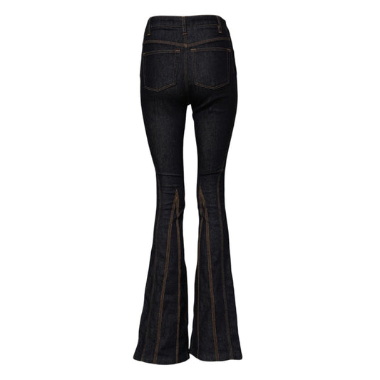 Dolce & Gabbana Black Cotton Mid Waist Bootcut Denim Jeans Dolce & Gabbana