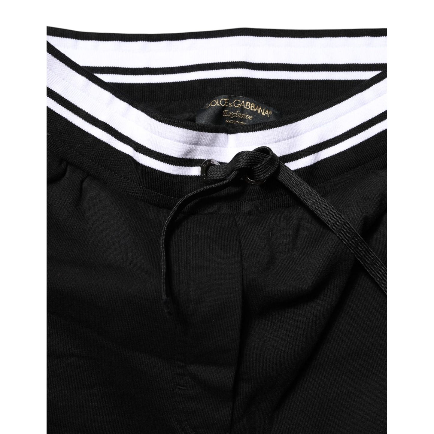 Dolce & Gabbana Black Cotton Mid Waist Jogger Pants Dolce & Gabbana
