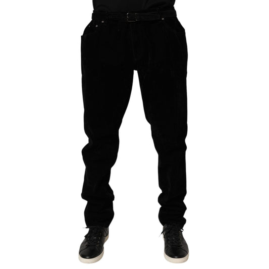 Dolce & Gabbana Black Cotton Slim Fit Denim Trouser Jeans Dolce & Gabbana