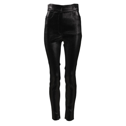Dolce & Gabbana Black Cotton Stretch Lurex Thread Skinny Pants Dolce & Gabbana