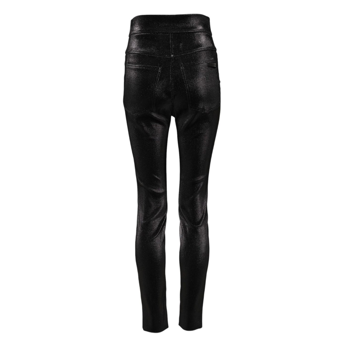 Dolce & Gabbana Black Cotton Stretch Lurex Thread Skinny Pants Dolce & Gabbana