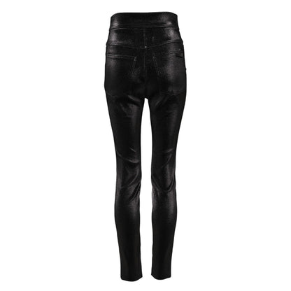 Dolce & Gabbana Black Cotton Stretch Lurex Thread Skinny Pants Dolce & Gabbana