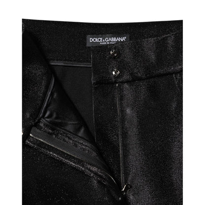 Dolce & Gabbana Black Cotton Stretch Lurex Thread Skinny Pants Dolce & Gabbana
