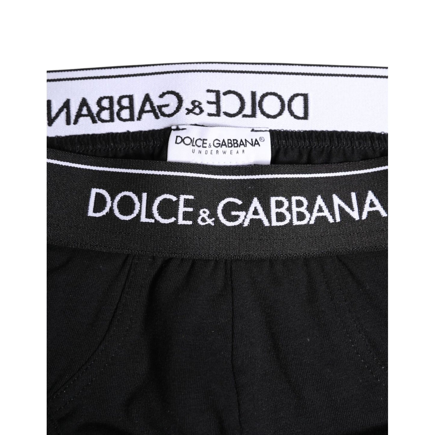 Dolce & Gabbana Black Cotton Stretch Regular Brief Underwear