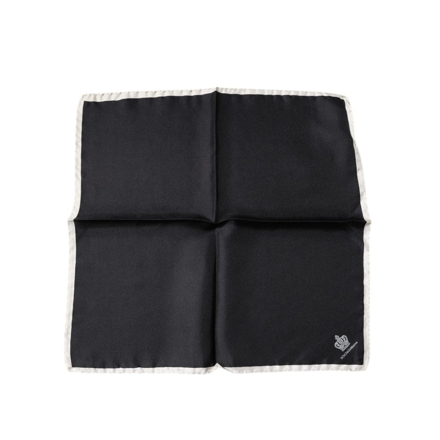 Dolce & Gabbana Black Crown Logo Square Handkerchief Scarf Dolce & Gabbana