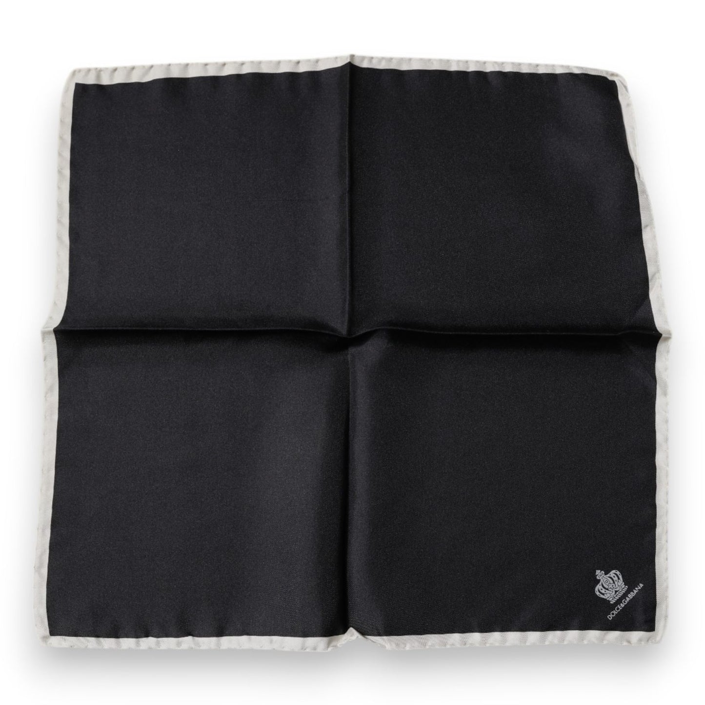 Dolce & Gabbana Black Crown Logo Square Handkerchief Scarf Dolce & Gabbana