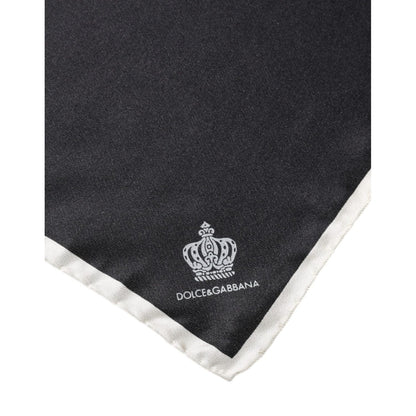 Dolce & Gabbana Black Crown Logo Square Handkerchief Scarf Dolce & Gabbana