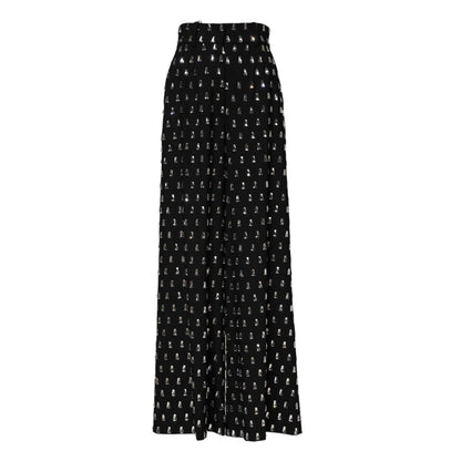 Dolce & Gabbana Black Crystal Embellished Wide Leg Pants Dolce & Gabbana