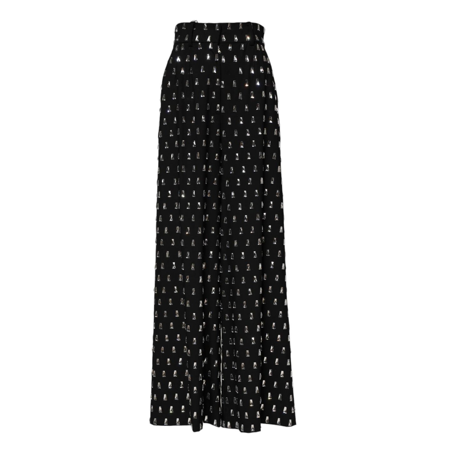 Dolce & Gabbana Black Crystal Embellished Wide Leg Pants Dolce & Gabbana